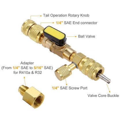 R410A R22 Spool Remover Installation Tool with Dual Size SAE 1/4 and 5/16 Ports - In Car by buy2fix | Online Shopping UK | buy2fix