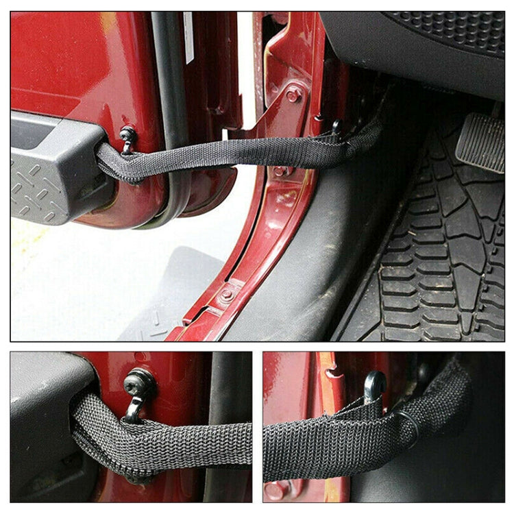 Car Long Door Limit Braided Rope Strap for Jeep Wrangler (Black) - In Car by buy2fix | Online Shopping UK | buy2fix