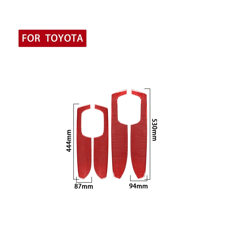 4 PCS / Set Carbon Fiber Car Door Armrest Panel Decorative Sticker for Toyota Tundra 2014-2018,Left and Right Drive Universal (Red) - In Car by buy2fix | Online Shopping UK | buy2fix