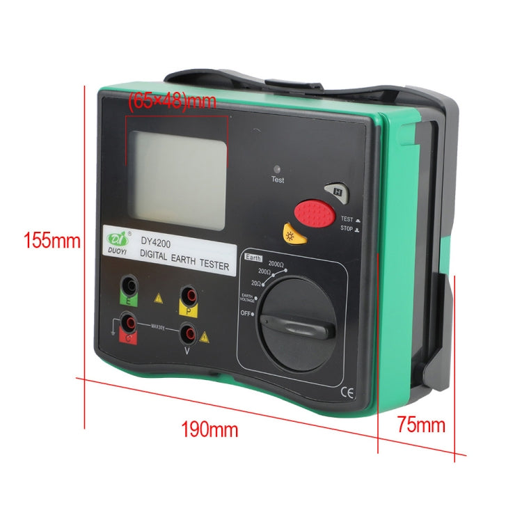 DUOYI DY4200 Car Higher Accuracy Digital Ground Resistance Tester - In Car by buy2fix | Online Shopping UK | buy2fix