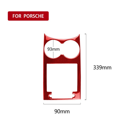 Car Carbon Fiber Water Cup Holder Panel Decorative Sticker for Porsche Macan 2014-2021, Left and Right Drive Universal (Red) - In Car by buy2fix | Online Shopping UK | buy2fix