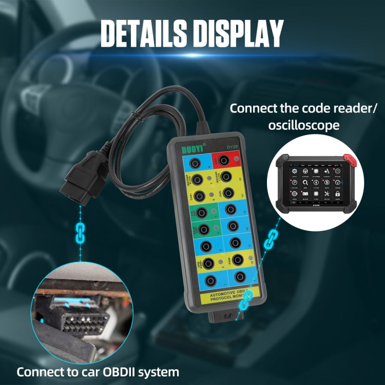 DUOYI DY29 Car OBD2 Diagnostic Protocol Detector Tester - In Car by buy2fix | Online Shopping UK | buy2fix