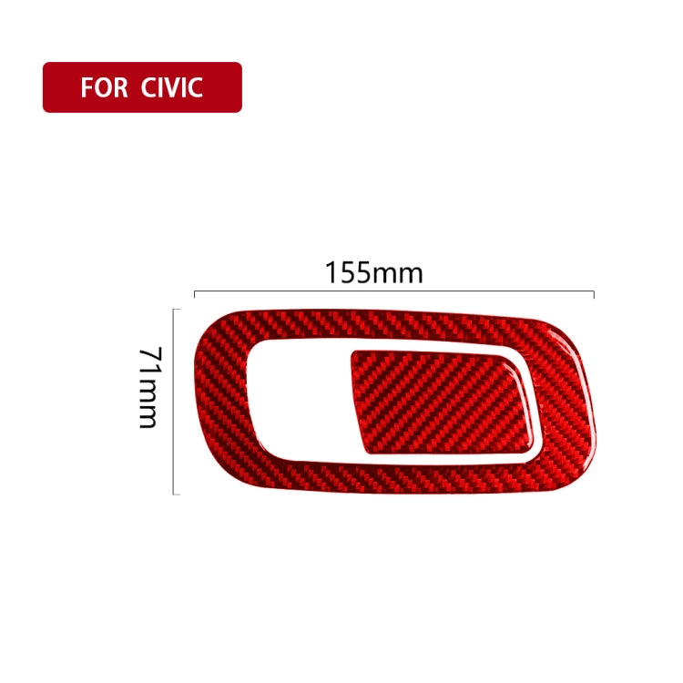 Car Carbon Fiber Storage Box Switch Frame Decorative Sticker for Honda Tenth Generation Civic 2016-2019, Right Drive (Red) - In Car by buy2fix | Online Shopping UK | buy2fix