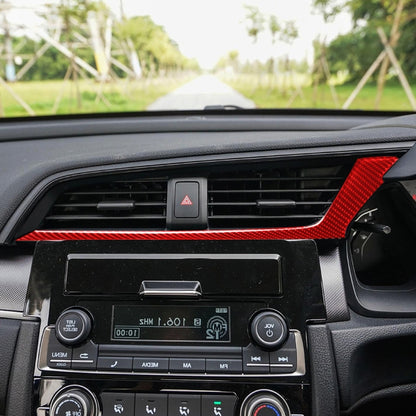 Car Carbon Fiber Below the Central Control Air Outlet Decorative Sticker for Honda Tenth Generation Civic 2016-2019, Right Drive (Red) - In Car by buy2fix | Online Shopping UK | buy2fix