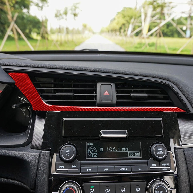 Car Carbon Fiber Below the Central Control Air Outlet Decorative Sticker for Honda Tenth Generation Civic 2016-2019, Left Drive (Red) - In Car by buy2fix | Online Shopping UK | buy2fix