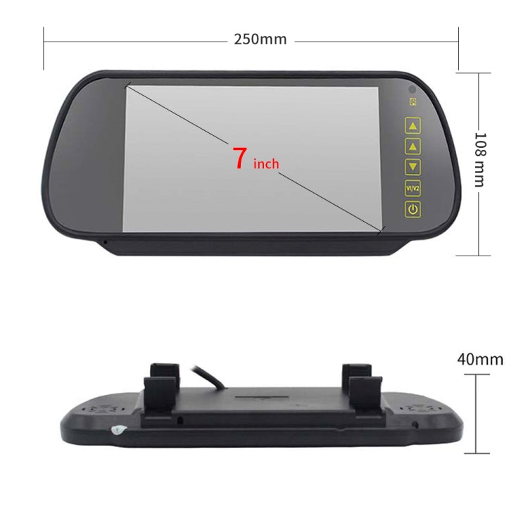 PZ506 Car Waterproof Reversing View Camera + 7 inch Rearview Monitor for Mercedes Benz - In Car by buy2fix | Online Shopping UK | buy2fix