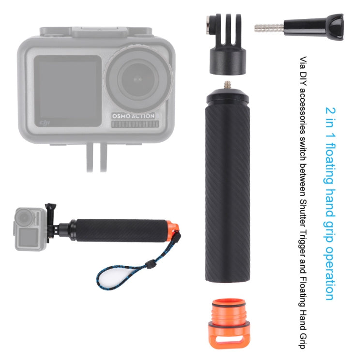 Shutter Trigger + Floating Hand Grip Diving Buoyancy Stick with Adjustable Anti-lost Strap & Screw & Wrench for DJI Osmo Action - DJI & GoPro Accessories by buy2fix | Online Shopping UK | buy2fix