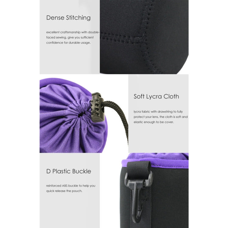 SLR Camera Lens Bag Micro Single Lens Bag Lens Inner Bile Bag Waterproof Protective Case Plus Velvet Thickening, Diameter: 10cm, Height: 25cm(Purple) - Camera Accessories by buy2fix | Online Shopping UK | buy2fix