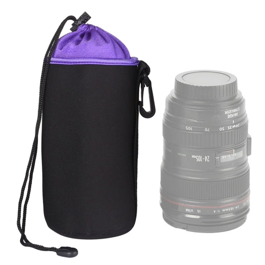 SLR Camera Lens Bag Micro Single Lens Bag Lens Inner Bile Bag Waterproof Protective Case Plus Velvet Thickening, Diameter: 10cm, Height: 18cm(Purple) - Camera Accessories by buy2fix | Online Shopping UK | buy2fix
