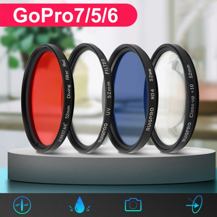 RUIGPRO for GoPro HERO 7/6 /5 Professional 52mm 8X Star Effect Lens Filter with Filter Adapter Ring & Lens Cap - Lens Filter by RUIGPRO | Online Shopping UK | buy2fix