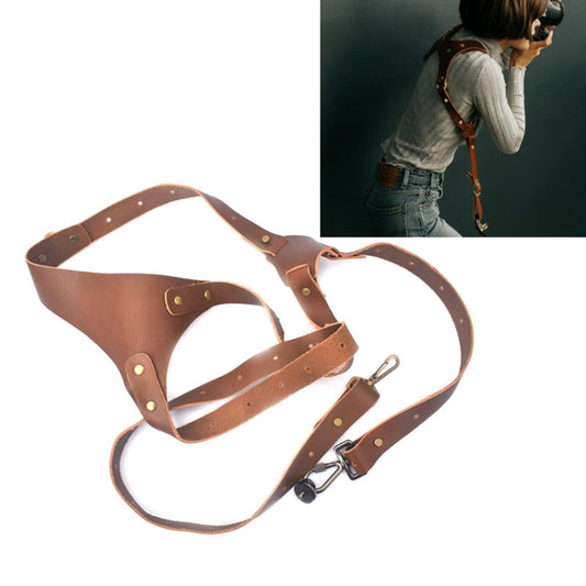 Quick Release Anti-Slip Shoulder Leather Harness Camera Strap with Metal Hook for SLR / DSLR Cameras (Left Shoulder) - Camera Accessories by buy2fix | Online Shopping UK | buy2fix