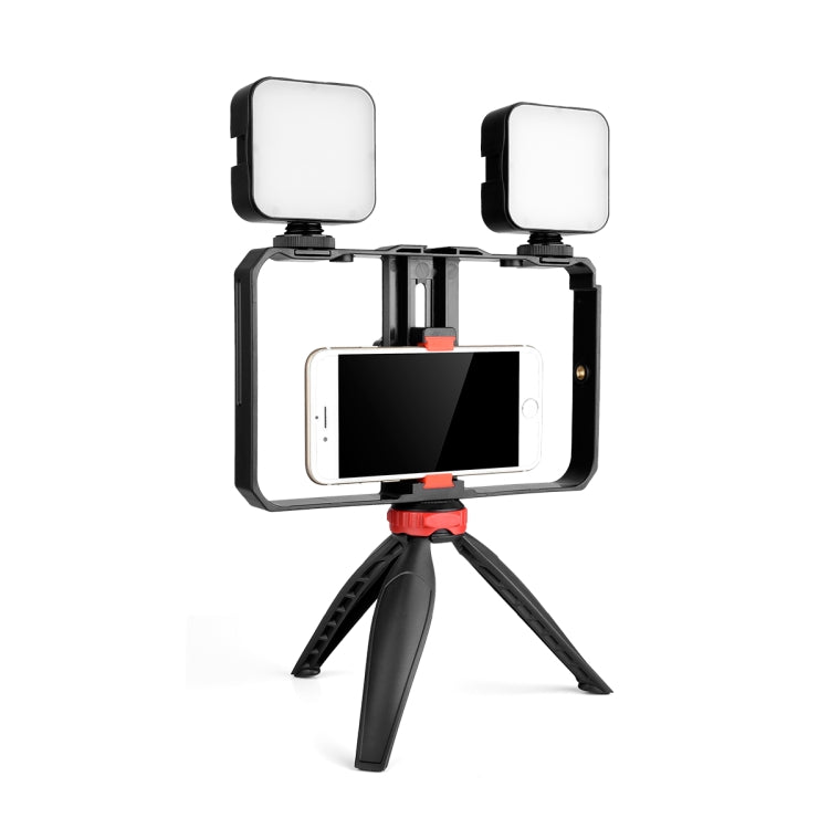 YELANGU PC203 YLG1801C Vlogging Live Broadcast LED Selfie Light Smartphone Video Rig Handle Stabilizer Plastic Bracket Tripod Kits - Camera Accessories by YELANGU | Online Shopping UK | buy2fix