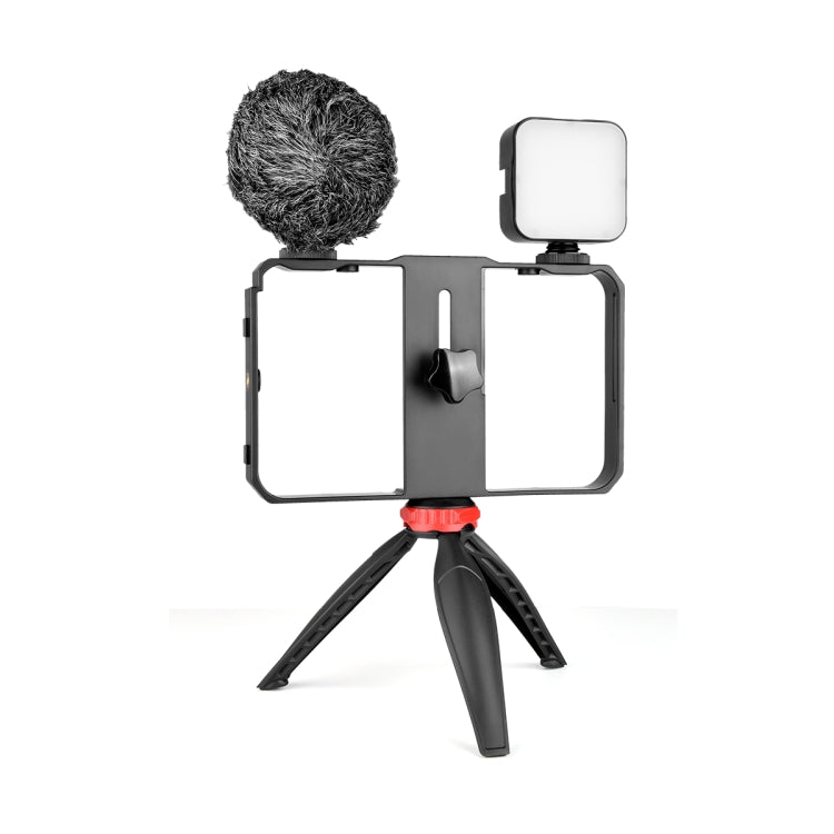 YELANGU PC204 YLG1801D Vlogging Live Broadcast LED Selfie Light Smartphone Video Rig Handle Stabilizer Bracket Kits with Microphone & Tripod - Camera Accessories by YELANGU | Online Shopping UK | buy2fix