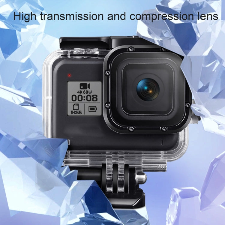 For GoPro HERO8 Black 45m Waterproof Housing Protective Case with Buckle Basic Mount & Screw & Floating Bobber Grip & Strap & Anti-Fog Inserts(Transparent) - DJI & GoPro Accessories by buy2fix | Online Shopping UK | buy2fix