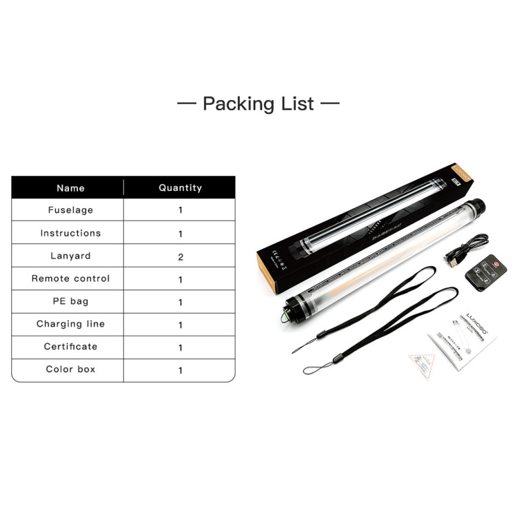 LUXCeO P7 Dual Color Temperature Photo LED Stick Video Light Waterproof Handheld LED Fill Light with Remote Control - Camera Accessories by LUXCeO | Online Shopping UK | buy2fix