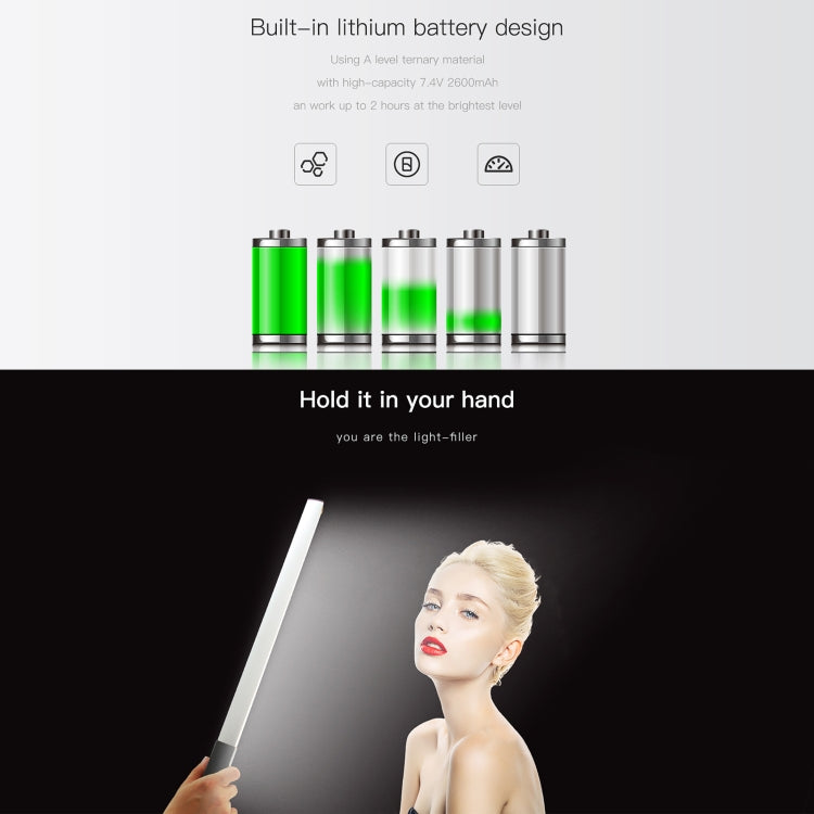 LUXCeO Q508S Dual Color Temperature 1000LM Photo LED Stick Video Light Handheld LED Fill Light Flash Lighting Lamp (Black) - Camera Accessories by LUXCeO | Online Shopping UK | buy2fix