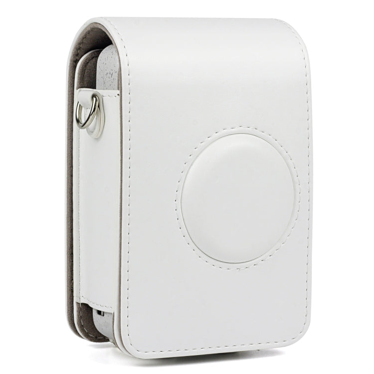 Full Body Camera Retro PU Leather Case Bag with Strap for FUJIFILM instax mini Liplay (White) - Camera Accessories by buy2fix | Online Shopping UK | buy2fix