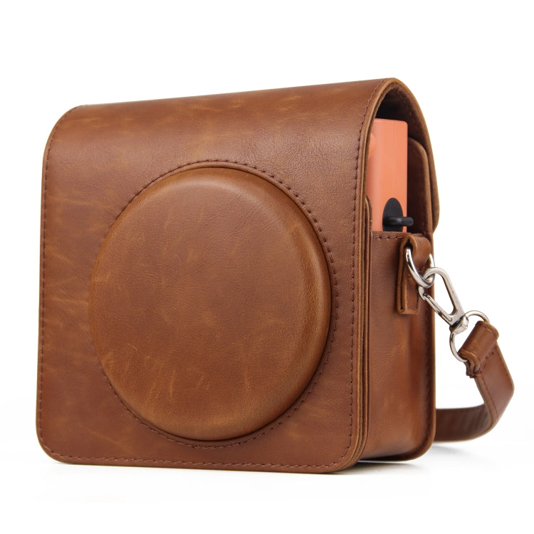 Full Body PU Leather Case Camera  Bag with Strap for FUJIFILM instax Square SQ1 (Brown) - Leather Bag by buy2fix | Online Shopping UK | buy2fix