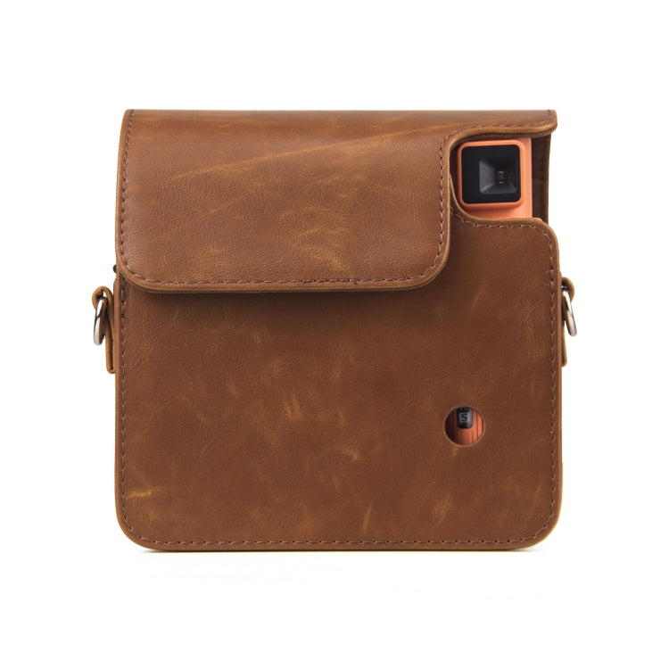 Full Body PU Leather Case Camera  Bag with Strap for FUJIFILM instax Square SQ1 (Brown) - Leather Bag by buy2fix | Online Shopping UK | buy2fix