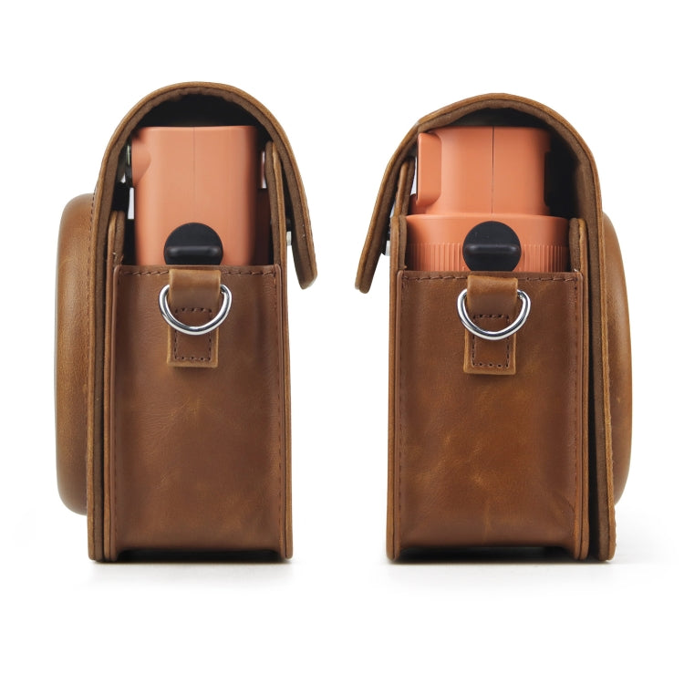 Full Body PU Leather Case Camera  Bag with Strap for FUJIFILM instax Square SQ1 (Brown) - Camera Accessories by buy2fix | Online Shopping UK | buy2fix