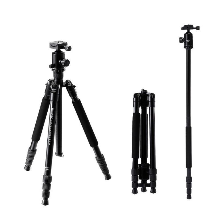 TRIOPO T258 Aluminum Alloy Tripod Monopod with D2 Ball Head (Black) - Camera Accessories by TRIOPO | Online Shopping UK | buy2fix