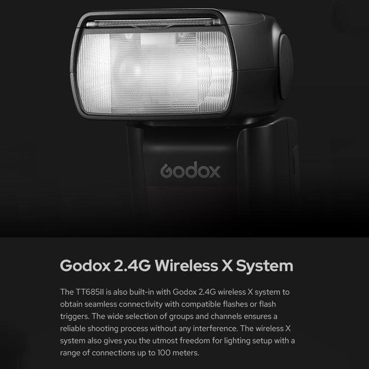 Godox TT685II-C 2.4GHz Wireless TTL HSS 1/8000s Flash Speedlite for Canon (Black) - Camera Accessories by Godox | Online Shopping UK | buy2fix