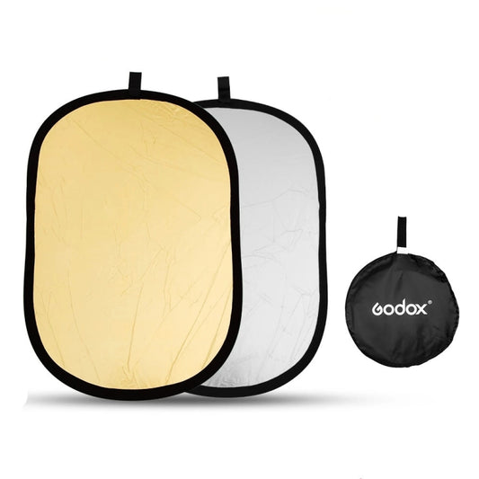 Godox FT01 2 in 1 Gold / Silver Oval Folding Reflector Board, Size: 100 x 150cm -  by Godox | Online Shopping UK | buy2fix