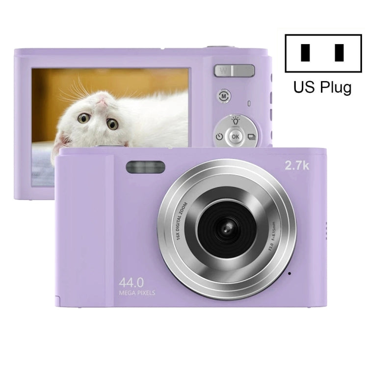 DC302 2.88 inch 44MP 16X Zoom 2.7K Full HD Digital Camera Children Card Camera, US Plug(Purple) - Consumer Electronics by buy2fix | Online Shopping UK | buy2fix