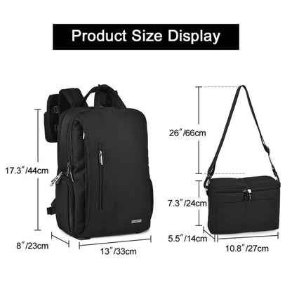 CADeN L5 III Multi-function Digital Camera Dual Shoulders Bag Backpack (Black) - Backpack by CADeN | Online Shopping UK | buy2fix