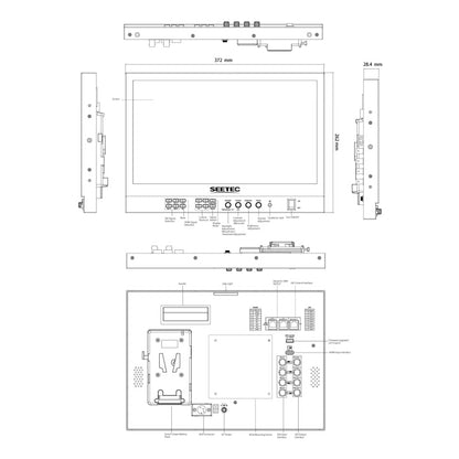 SEETEC ATEM156S 15.6 inch 3G-SDI HDMI Full HD 1920x1080P Multi-camera Broadcast Monitor(EU Plug) - Camera Accessories by SEETEC | Online Shopping UK | buy2fix