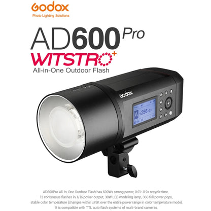 Godox  AD600 Pro WITSTRO 600Ws All-in-One Outdoor Flash 2.4GHz Speedlite Light(UK Plug) - Shoe Mount Flashes by Godox | Online Shopping UK | buy2fix