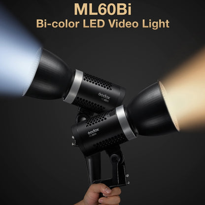 Godox ML60BI 60W LED Light 2800-6500K Brightness Adjustment Video Studio Flash Light(UK Plug) - Shoe Mount Flashes by Godox | Online Shopping UK | buy2fix