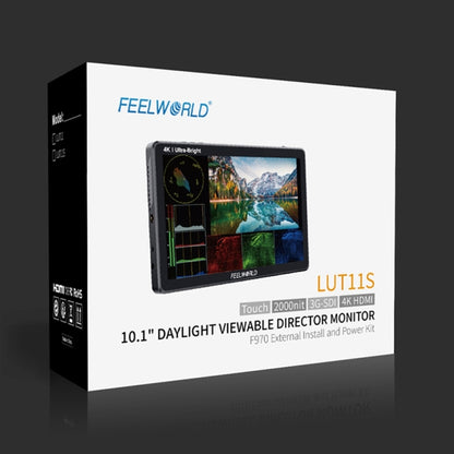 FEELWORLD LUT11S 10.1 inch Ultra High Bright 2000nit Touch Screen DSLR Camera Field Monitor, 3G-SDI 4K HDMI Input Output 1920 x 1200 IPS Panel(EU Plug) - On-camera Monitors by FEELWORLD | Online Shopping UK | buy2fix