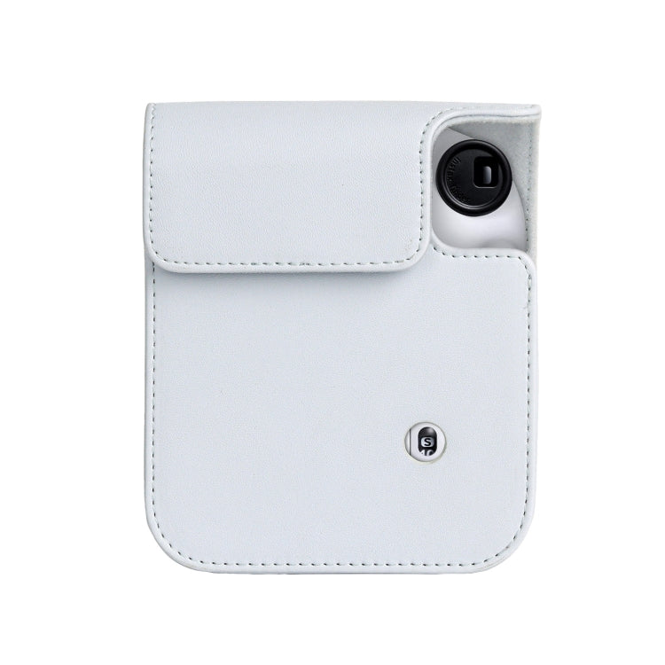 For FUJIFILM instax mini 12 Full Body Leather Case Camera Bag with Strap (White) - Leather Bag by buy2fix | Online Shopping UK | buy2fix