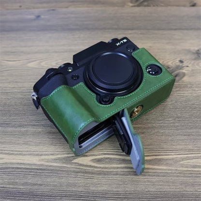 For FUJIFILM X-T5 1/4 inch Thread PU Leather Camera Half Case Base (Green) - Half Case by buy2fix | Online Shopping UK | buy2fix