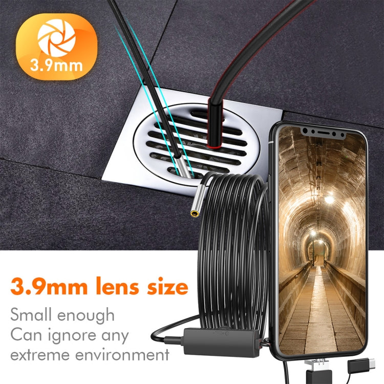inskam107 3.9mm 3 In 1 HD Waterproof Industry Digital Endoscope Inspection Camera, Length: 5m Flexible Cable(Black) - Consumer Electronics by buy2fix | Online Shopping UK | buy2fix