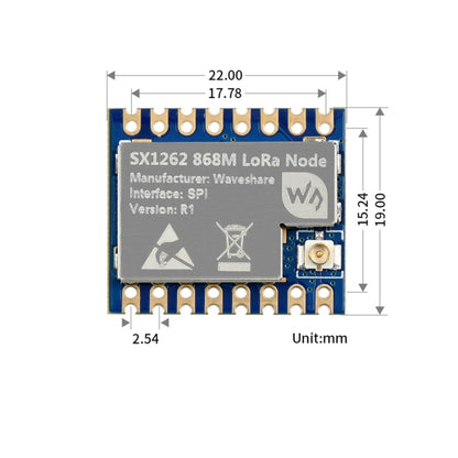 Waveshare Core1262-868M Anti-Interference SX1262 LoRa Module, EU868 Band - Modules Expansions Accessories by WAVESHARE | Online Shopping UK | buy2fix