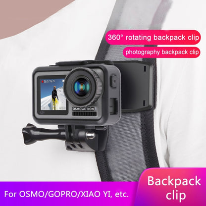 RUIGPRO 360 Degree Rotation Backpack Rec-Mounts Clip Clamp Mount with Screw for GoPro, Insta360, DJI and Other Action Cameras(Black) - Mount & Holder by RUIGPRO | Online Shopping UK | buy2fix