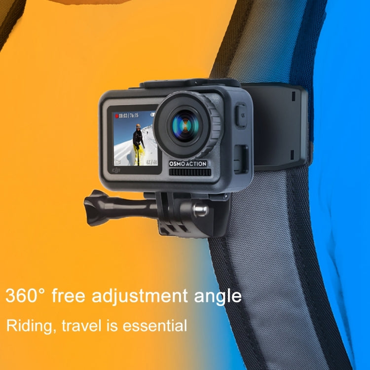 RUIGPRO 360 Degree Rotation Backpack Rec-Mounts Clip Clamp Mount with Screw for GoPro, Insta360, DJI and Other Action Cameras(Black) - Mount & Holder by RUIGPRO | Online Shopping UK | buy2fix