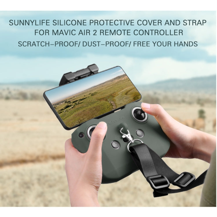 Sunnylife AIR2-Q9290 Remote Control Silicone Protective Case with lanyard for DJI Mavic Air 2 (Army Green) - DJI & GoPro Accessories by Sunnylife | Online Shopping UK | buy2fix