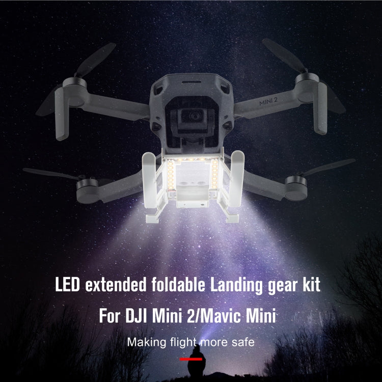 STARTRC 1109190 for DJI Mini 2 / Mavic Mini Foldable Quick Release Anti-collision Landing Gear Height Extender Holder with LED Night Indicator Light(Grey) - DJI & GoPro Accessories by STARTRC | Online Shopping UK | buy2fix