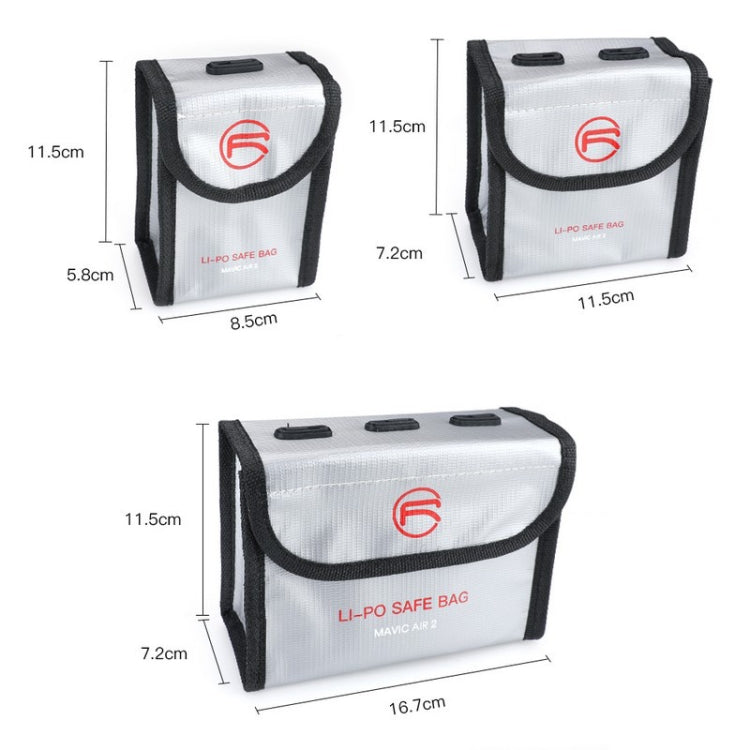 RCSTQ for DJI FPV Combo 2 x Batteries Li-Po Safe Explosion-proof Storage Bag(Silver) - Case & Bags by RCSTQ | Online Shopping UK | buy2fix