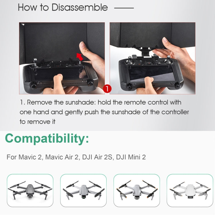 STARTRC Foldable Controller Sunshade with Screen Bracket for DJI Mavic 2 / Mavic Air 2 / Air 2S / Mini 2(Black) - Other by STARTRC | Online Shopping UK | buy2fix