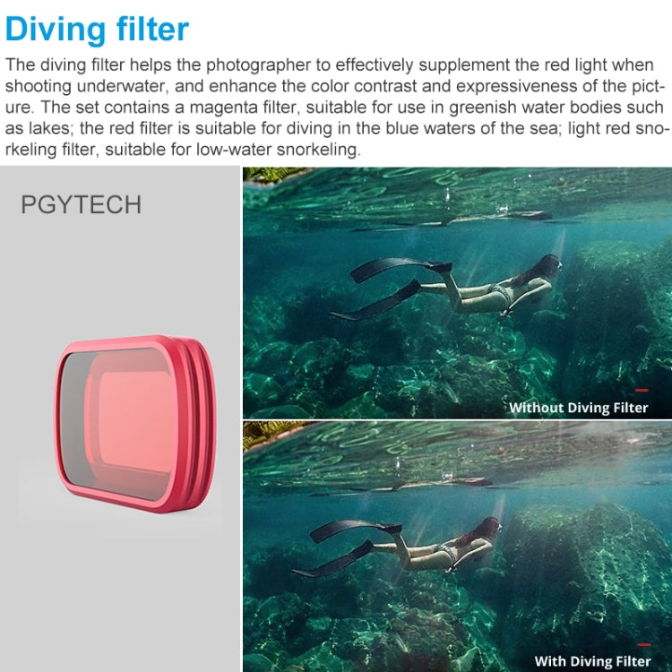 3 PCS PGYTECH P-18C-017 Profession Diving Lens Filter Suit for DJI Osmo Pocket - DJI & GoPro Accessories by PGYTECH | Online Shopping UK | buy2fix