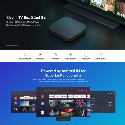 Xiaomi TV Box S 2nd Gen 4K HDR Google TV with Google Assistant Remote Streaming Media Player, Cortex-A55 Quad-core 64bit, 2GB+8GB, Google TV, EU Version(Black) - Others by Xiaomi | Online Shopping UK | buy2fix