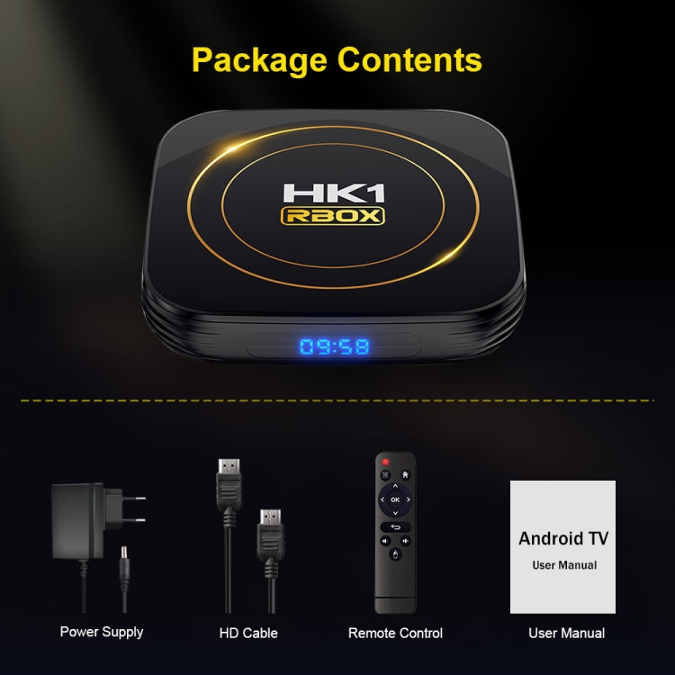 HK1 RBOX-H8S 4K Ultra HD Android 12.0 Smart TV Box with Remote Control, Allwinner H618 Quad-Core, 4GB+32GB(EU Plug) - Amlogic S905 by buy2fix | Online Shopping UK | buy2fix