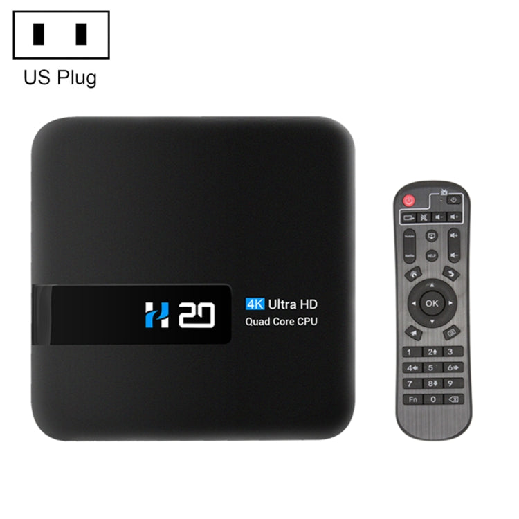 H20 4K Smart TV BOX Android 10.0 Media Player with Remote Control, Quad Core RK3228A, RAM: 1GB, ROM: 8GB, 2.4GHz WiFi, US Plug - Consumer Electronics by buy2fix | Online Shopping UK | buy2fix