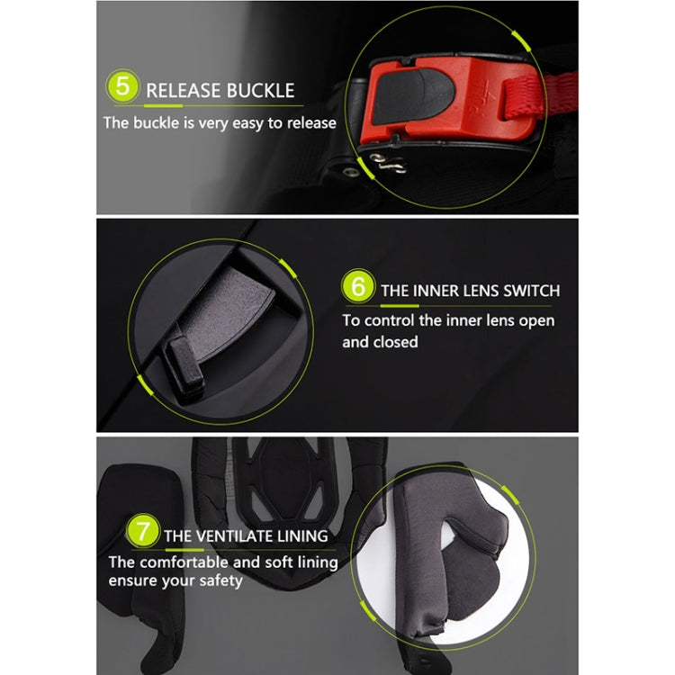 Soman 955 Skyeye Motorcycle Full / Open Face Bluetooth Helmet Headset Full Face, Supports Answer / Hang Up Calls(Black Green) - Helmets by SOMAN | Online Shopping UK | buy2fix