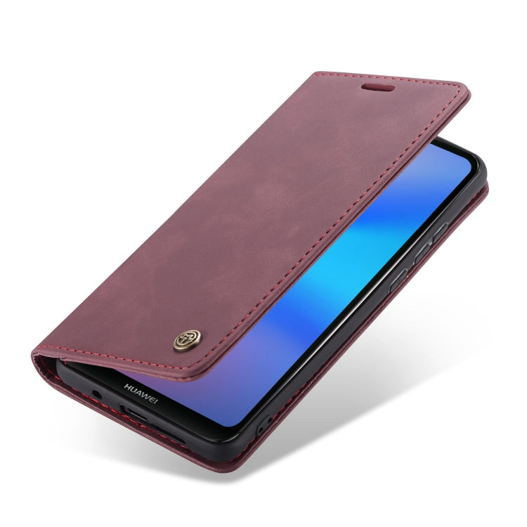 CaseMe-013 Multifunctional Horizontal Flip Leather Case with Card Slot & Holder for Huawei P20 Lite(Wine Red) - Huawei Cases by CaseMe | Online Shopping UK | buy2fix