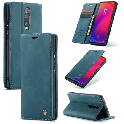 CaseMe-013 Multi-functional Retro Frosted Horizontal Flip Leather Case with Card Slot & Holder & Wallet For Xiaomi Mi 9T Pro / Redmi K20 Pro / Xiaomi Mi 9T / Redmi K20(Blue) - Xiaomi Cases by CaseMe | Online Shopping UK | buy2fix